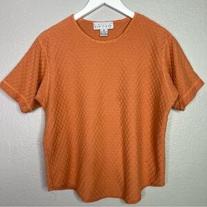 90s Style New York  Orange Textured Women's Top tshirt sz M